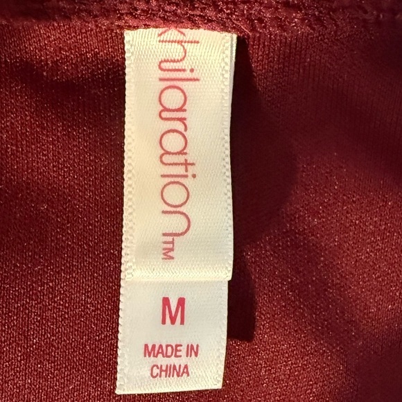 Xhilaration Burgundy Lace V Neck 3/4 Sleeve Dress Medium - Picture 11 of 13